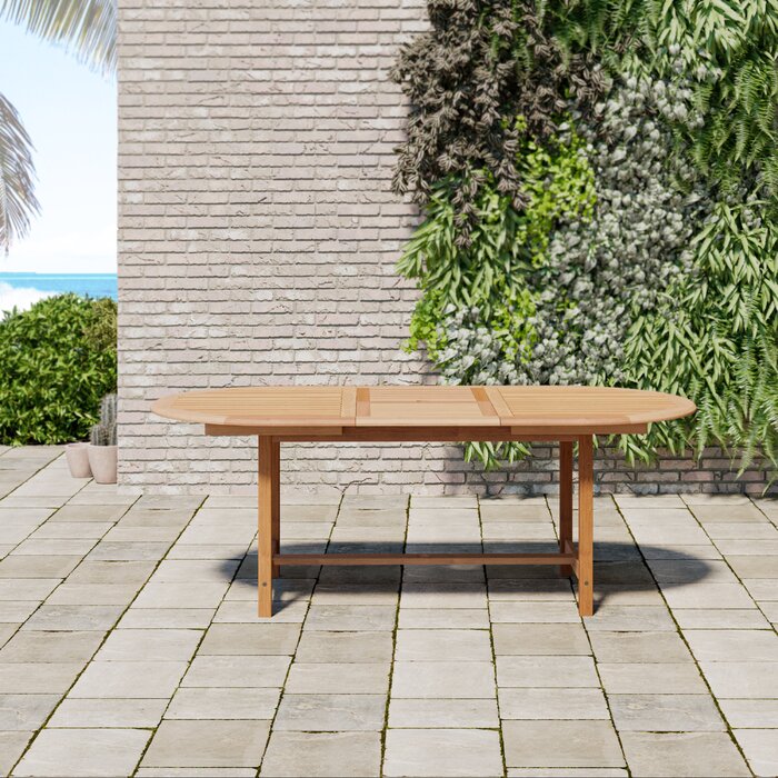 Rafael Teak Oval Extendable Patio Table AllModern